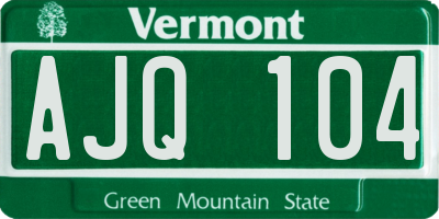 VT license plate AJQ104