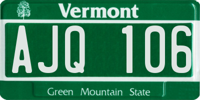 VT license plate AJQ106