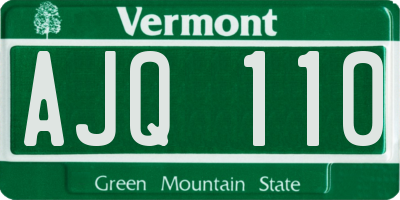 VT license plate AJQ110
