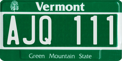 VT license plate AJQ111