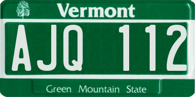 VT license plate AJQ112