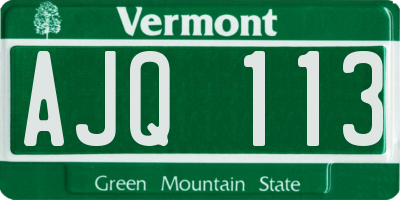 VT license plate AJQ113