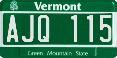 VT license plate AJQ115