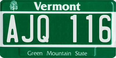 VT license plate AJQ116