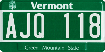 VT license plate AJQ118