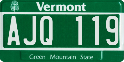VT license plate AJQ119