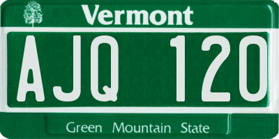 VT license plate AJQ120