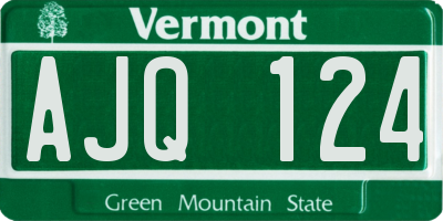 VT license plate AJQ124