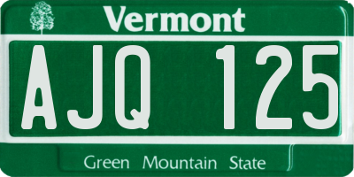VT license plate AJQ125