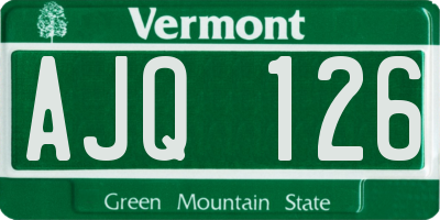 VT license plate AJQ126