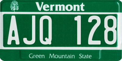 VT license plate AJQ128