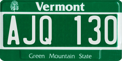 VT license plate AJQ130