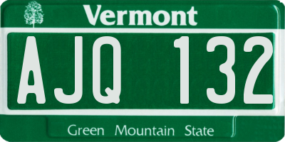VT license plate AJQ132