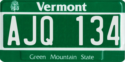 VT license plate AJQ134
