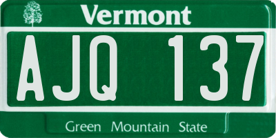 VT license plate AJQ137
