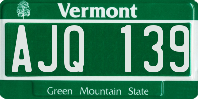 VT license plate AJQ139
