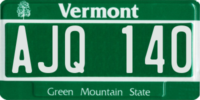 VT license plate AJQ140