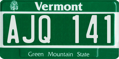 VT license plate AJQ141