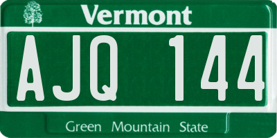 VT license plate AJQ144