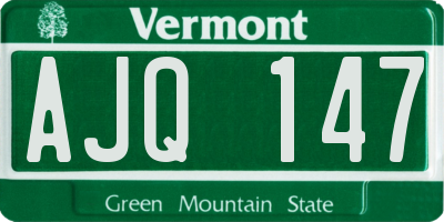 VT license plate AJQ147