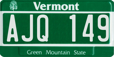 VT license plate AJQ149