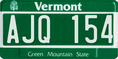 VT license plate AJQ154