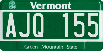 VT license plate AJQ155