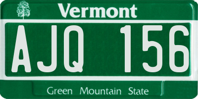 VT license plate AJQ156