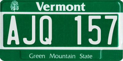 VT license plate AJQ157