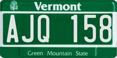 VT license plate AJQ158