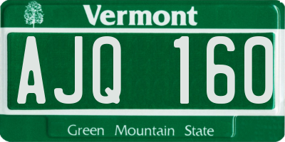 VT license plate AJQ160