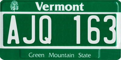 VT license plate AJQ163