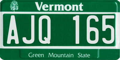 VT license plate AJQ165
