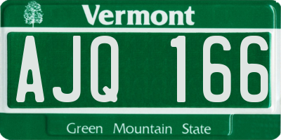 VT license plate AJQ166