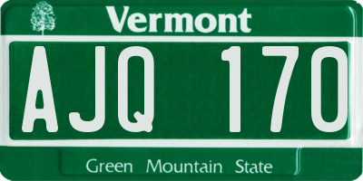 VT license plate AJQ170