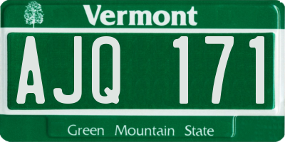 VT license plate AJQ171