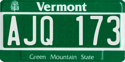 VT license plate AJQ173