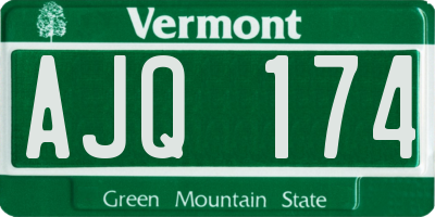 VT license plate AJQ174