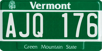 VT license plate AJQ176
