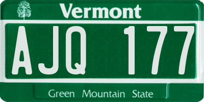 VT license plate AJQ177