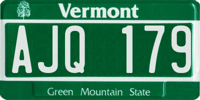 VT license plate AJQ179