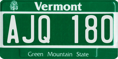 VT license plate AJQ180