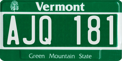 VT license plate AJQ181