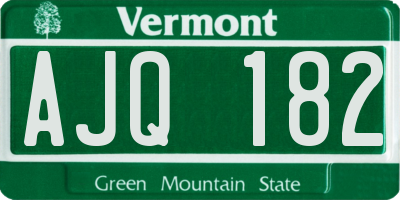 VT license plate AJQ182