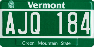 VT license plate AJQ184