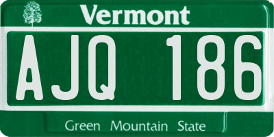 VT license plate AJQ186