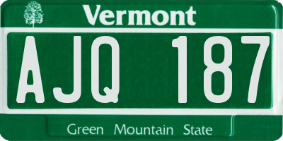 VT license plate AJQ187