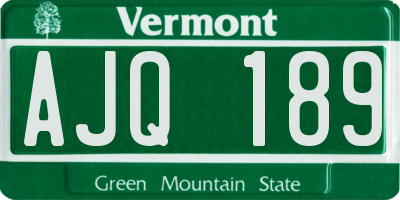 VT license plate AJQ189