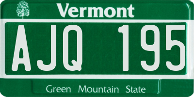 VT license plate AJQ195