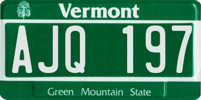 VT license plate AJQ197
